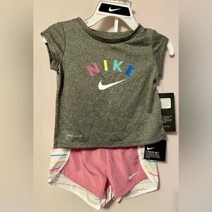 Nike - 2-Pc Dry Fit Tee & Shorts Set | Magic Flamingo - NWT - Toddler 12 Months